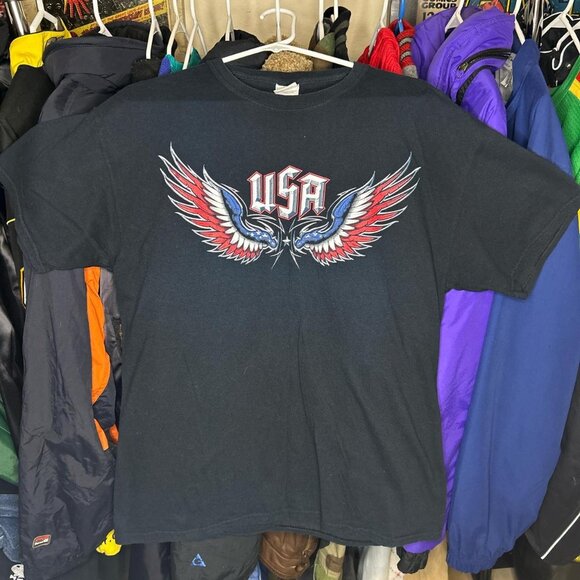 Vintage Other - Vintage Y2K Usa Flying Wings Skate Faded T-shirt XL